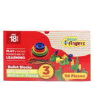 Little Fingers 3 in 1; Bullet Blocks, Nuts Bolts & Button Thread Blocks - 90 Pieces