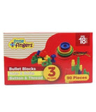 Little Fingers 3 in 1; Bullet Blocks, Nuts Bolts & Button Thread Blocks - 90 Pieces