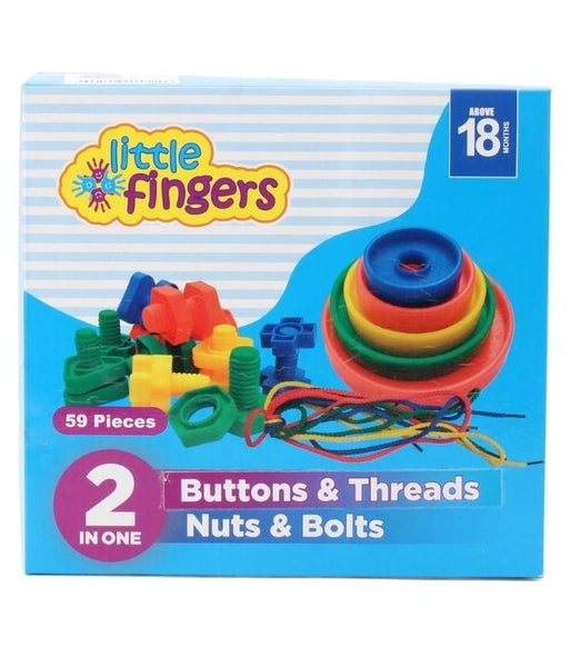 Little Fingers 2 in 1; Button Threads, Nuts & Bolts - 59 Pieces – My ...