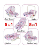 Mee Mee 5 in 1 Carry Cot Cum Rocker - Pink