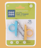 Mee Mee Baby Nail Clipper With Holder; Blue & Yellow - Pack of 2