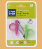 Mee Mee Baby Nail Cutter with Holder; Pink & Green - Pack of 2