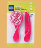 Mee Mee Easy Grip, Bristled Comb And Brush Set - Dark Pink