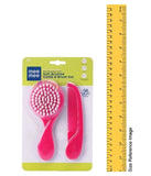 Mee Mee Easy Grip, Bristled Comb And Brush Set - Dark Pink