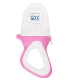 Mee Mee Fruit And Food Nibbler With Silicone Sack - Pink & White