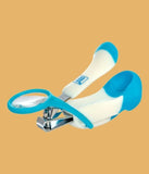 Mee Mee Gentle Nail Clipper With Magnifier - White & Blue