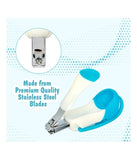 Mee Mee Gentle Nail Clipper With Magnifier - White & Blue