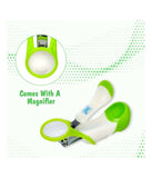 Mee Mee Gentle Nail Clipper With Magnifier - White & Green