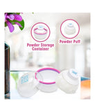 Mee Mee Premium Powder Puff With Storage White, Pink