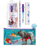 Winmagic Frozen 2 Confetti Pencil Case With 3 Pc Stationary Set