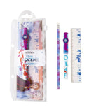 Winmagic Frozen 2 Confetti Pencil Case With 3 Pc Stationary Set